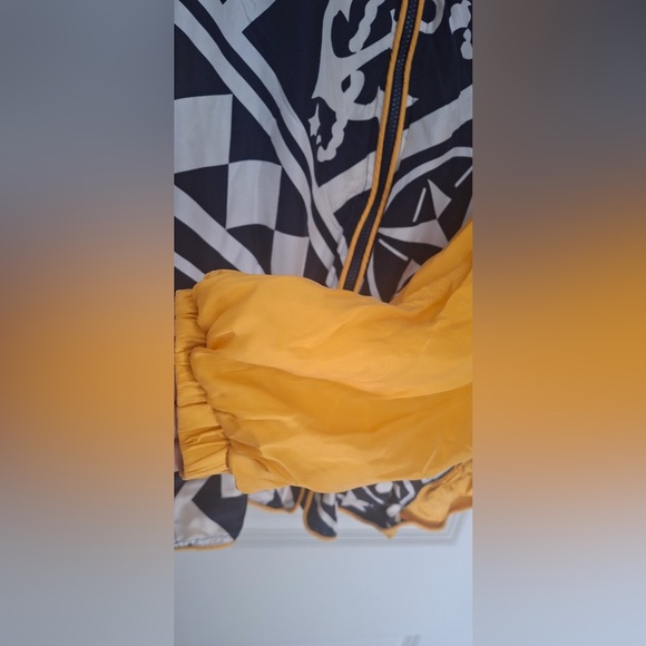 Vintage Yellow and Black silk Women's Bomber Jacket retro - Picture 6 of 10